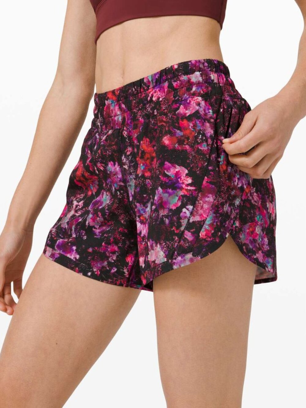 Lululemon Track That Short 5" Fluoro Floral Multi Women's 6
